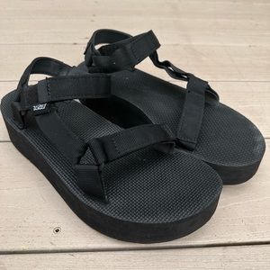 Platform Black Tevas - Women’s Size 9